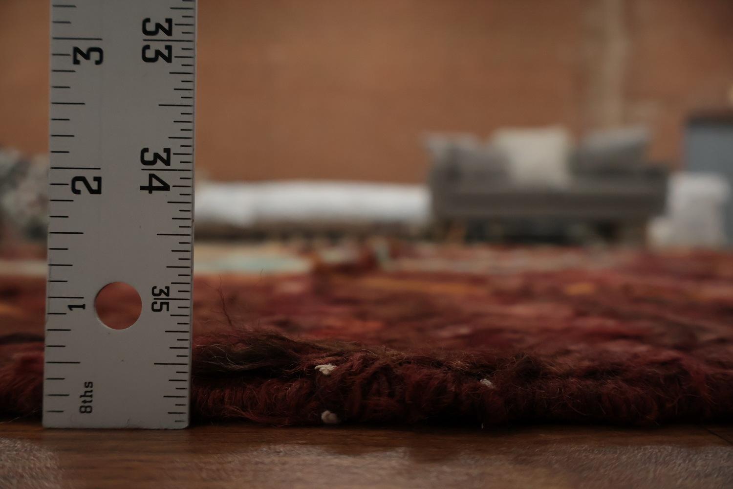 Warm Toned Berber Moroccan Area Rug 7x10 with Intricate Details
