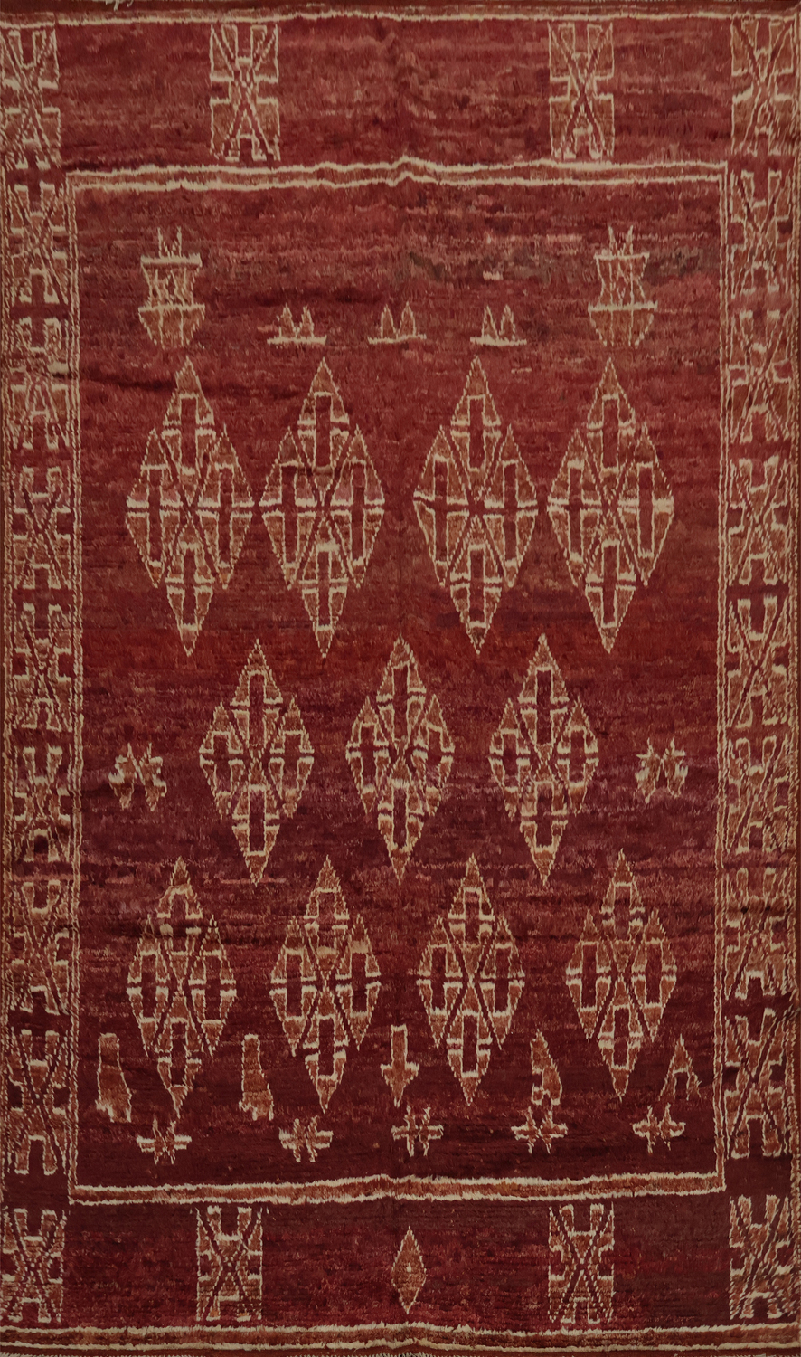 Geometric Moroccan Wool Area Rug 7x10
