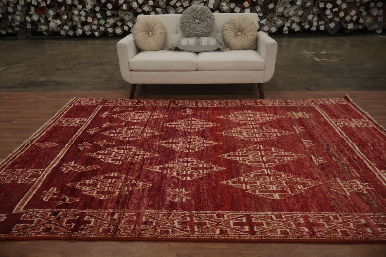 Geometric Moroccan Wool Area Rug 7x10