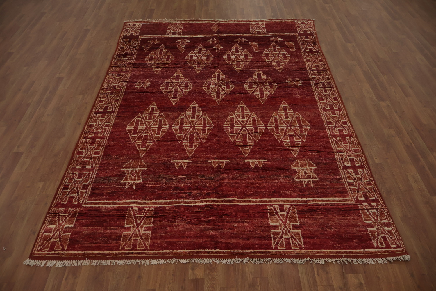 Geometric Moroccan Wool Area Rug 7x10