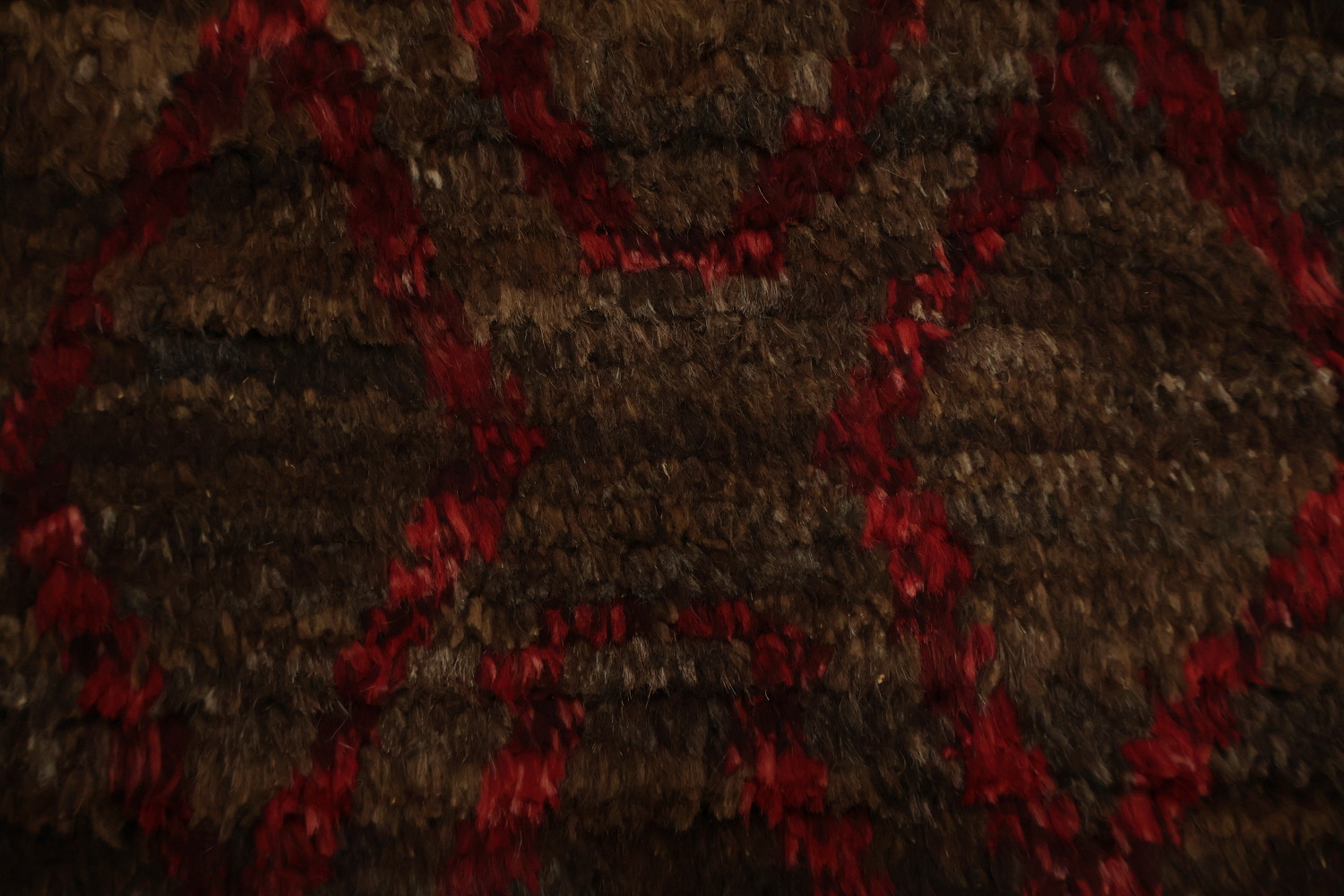 Brown Wool Moroccan Area Rug 7x10