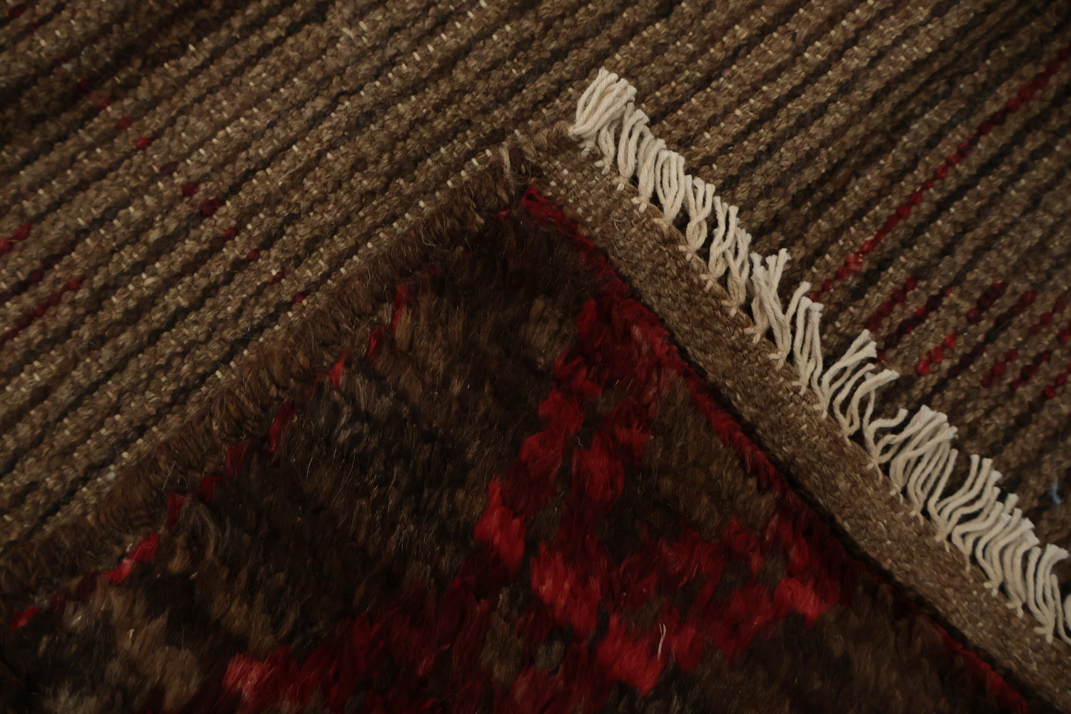 Brown Wool Moroccan Area Rug 7x10