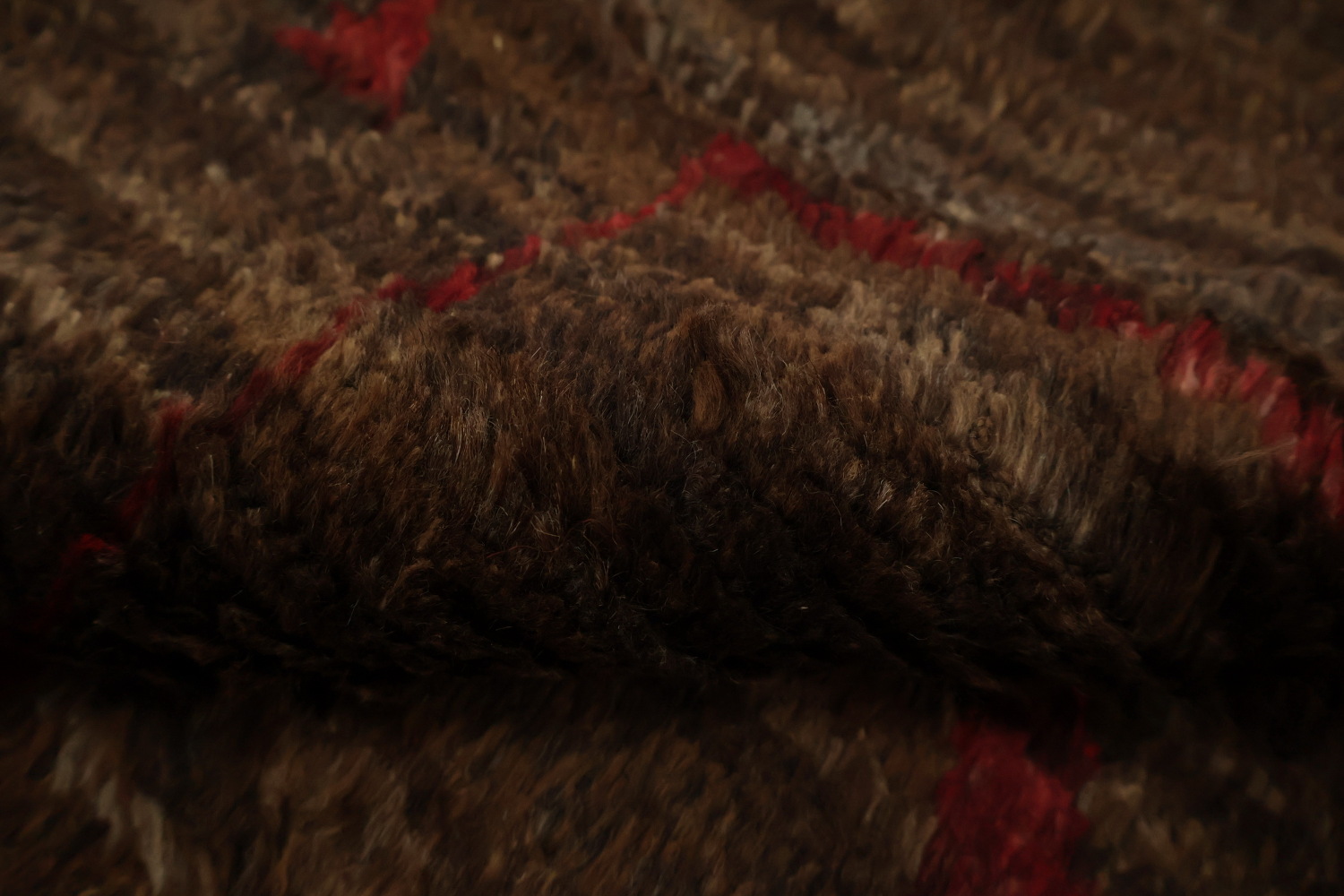 Brown Wool Moroccan Area Rug 7x10