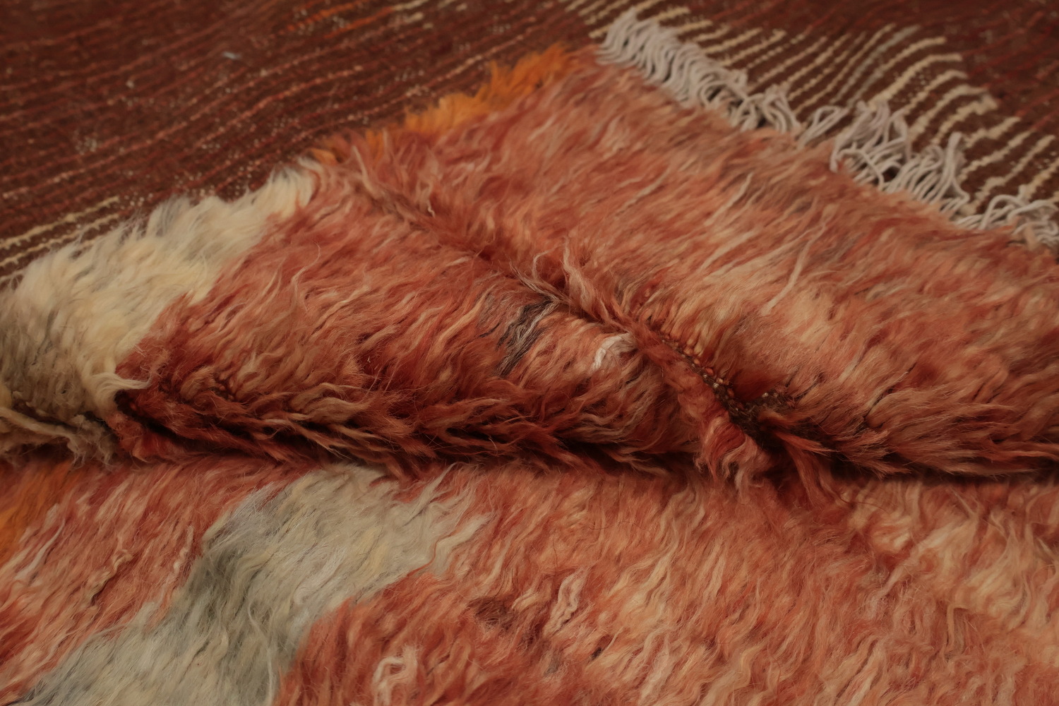 Artistic Decor Moroccan Area Rug 7x9 in Earthy Orange Shades