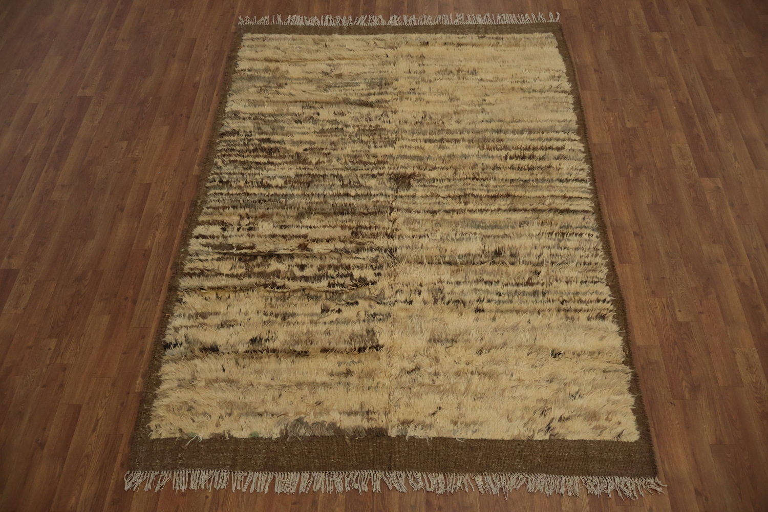 Neutral Tones Cozy and Textural Moroccan Oriental Area Rug 6x8