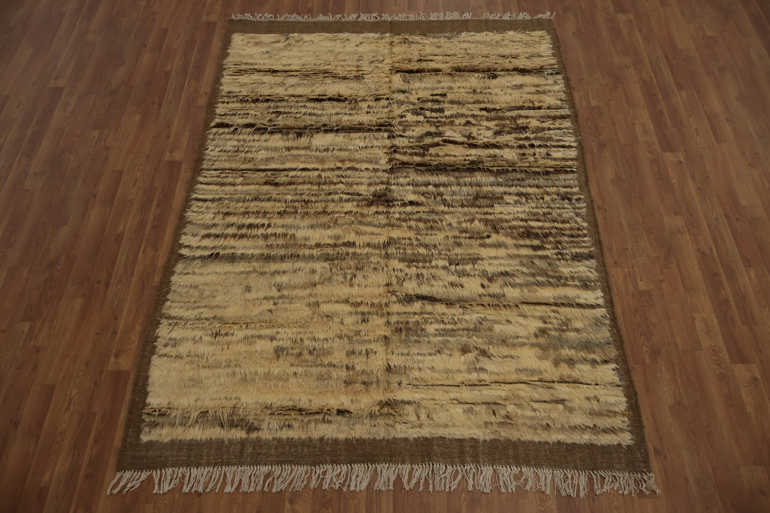 Neutral Tones Cozy and Textural Moroccan Oriental Area Rug 6x8