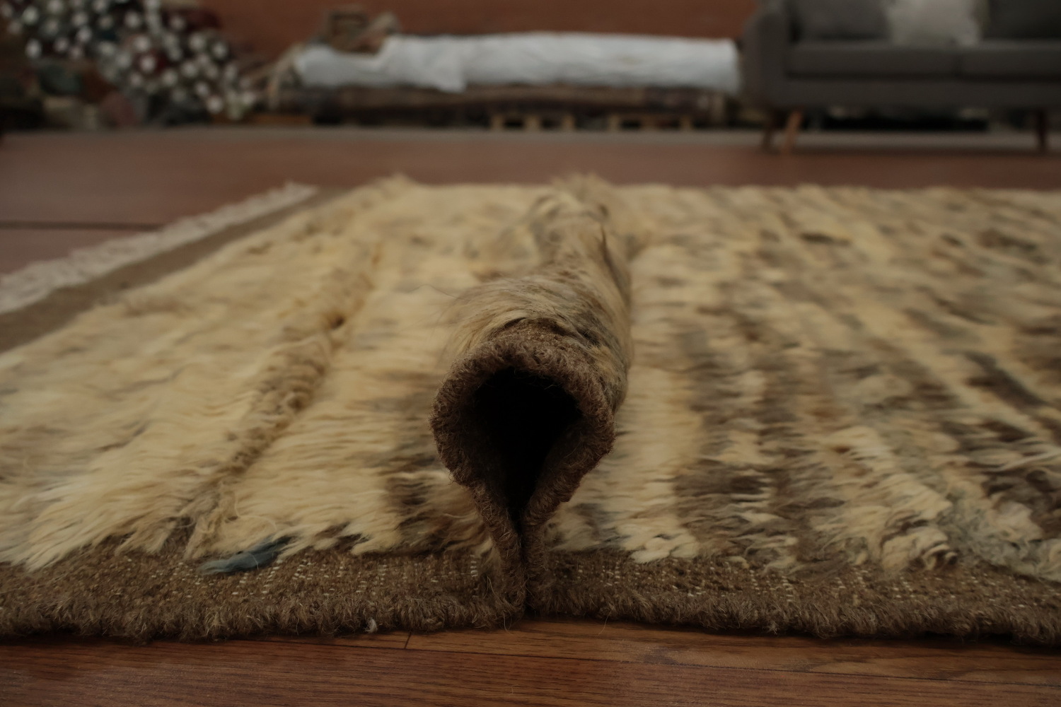 Neutral Tones Cozy and Textural Moroccan Oriental Area Rug 6x8