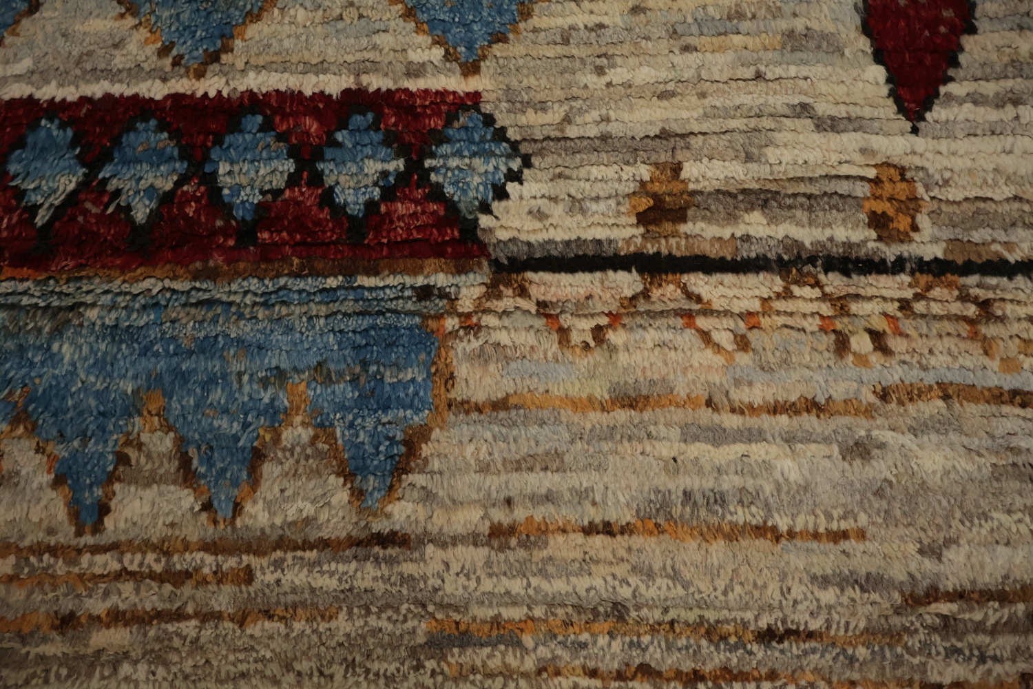 Earthy-Toned Moroccan Area Rug 6x8 with Unique Geometric Artwork