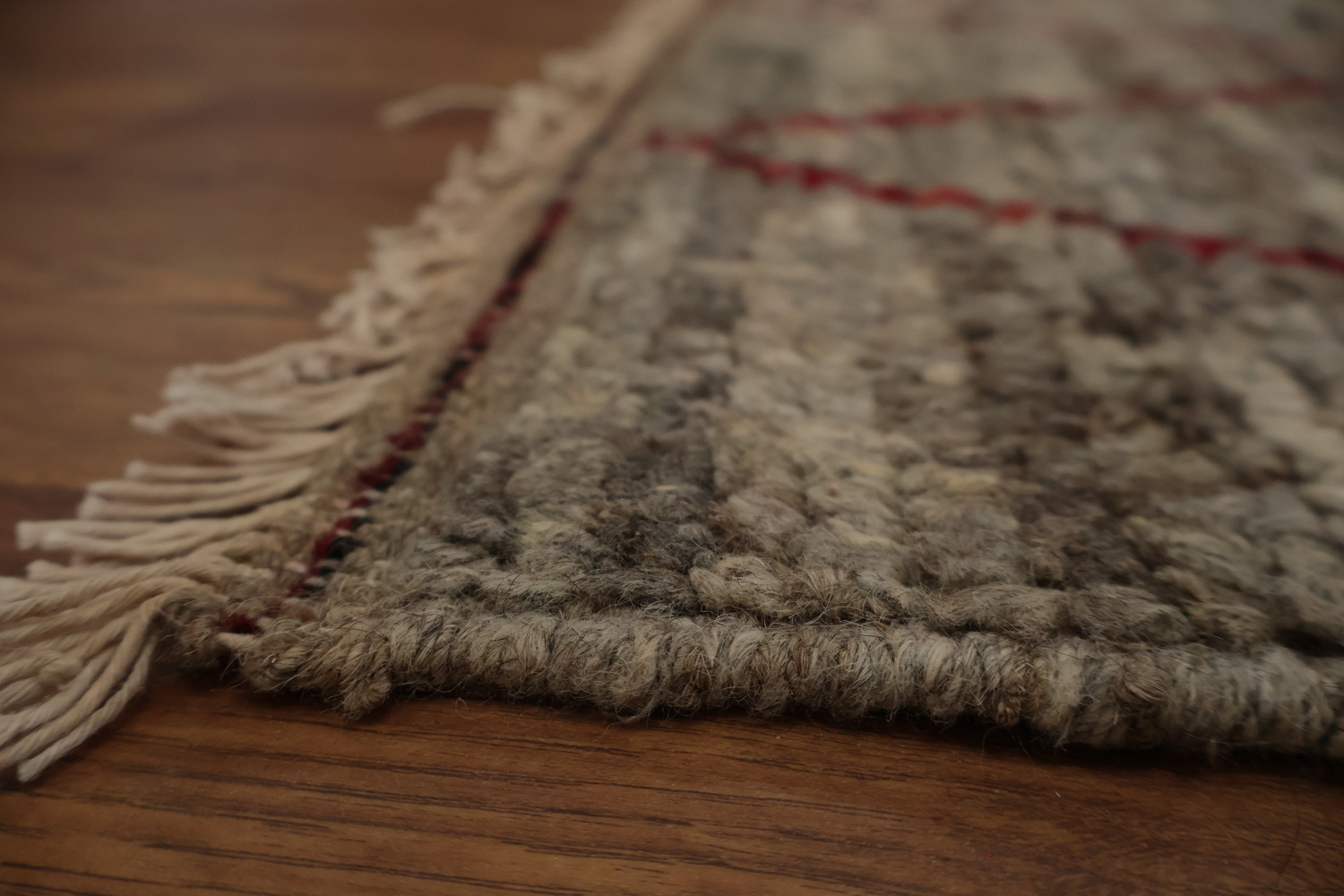 Earthy-Toned Moroccan Area Rug 6x8 with Unique Geometric Artwork
