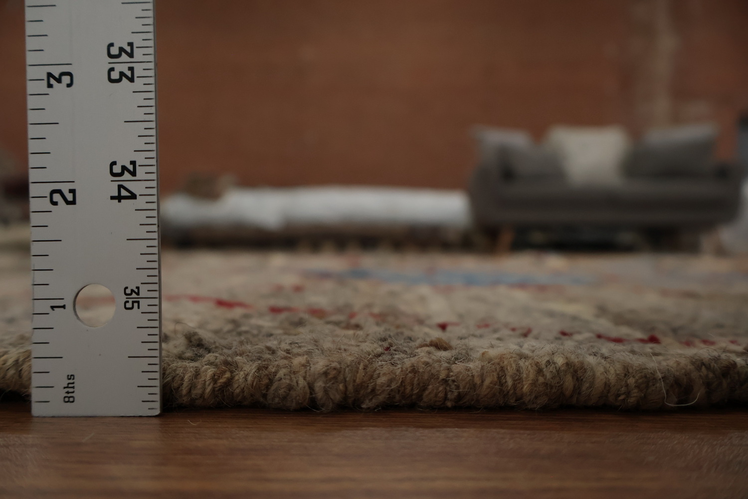 Earthy-Toned Moroccan Area Rug 6x8 with Unique Geometric Artwork