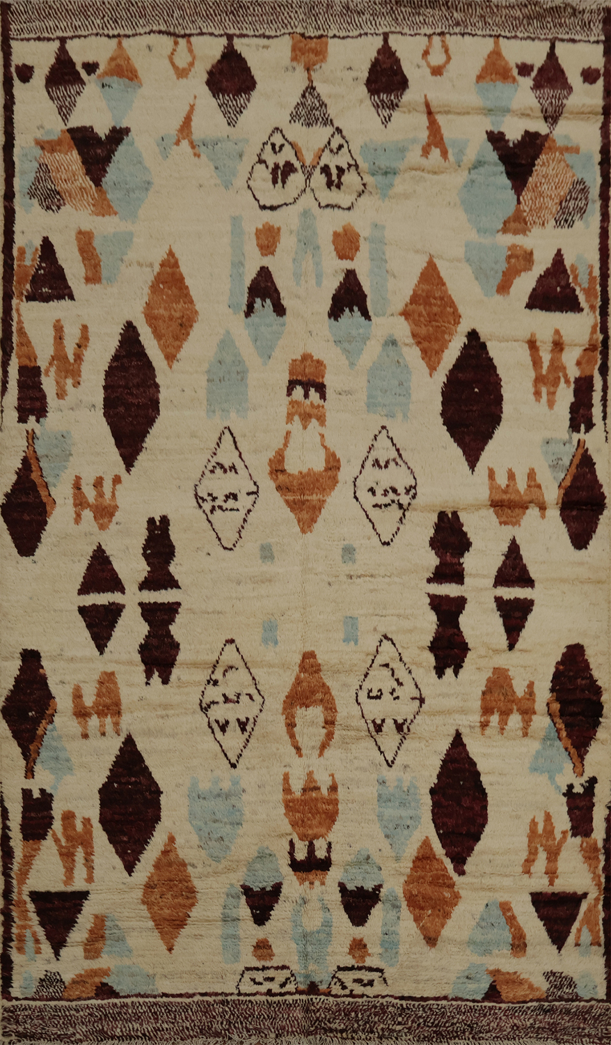 Rustic Moroccan Area Rug 6x9 with Earthy Tones and Tribal Designs