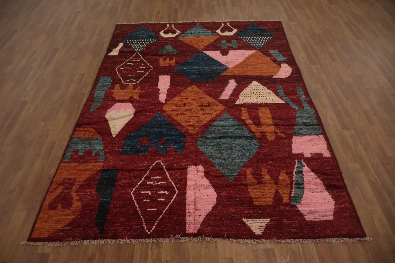 Cozy Moroccan Area Rug 7x10 with Unique Geometric Tribal Design