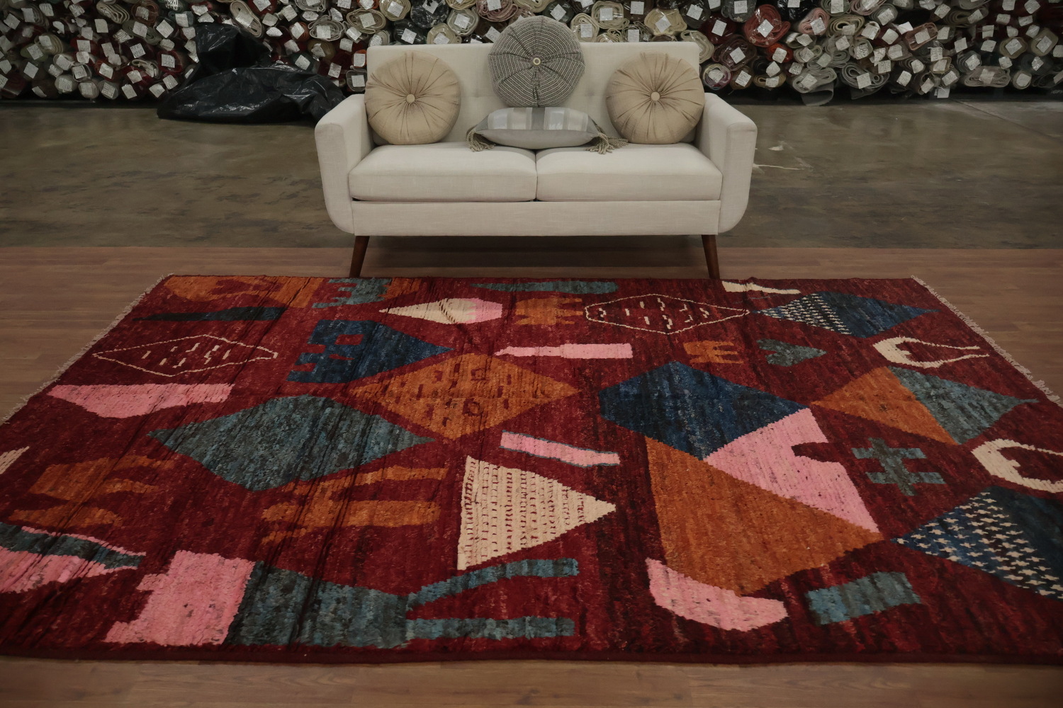 Cozy Moroccan Area Rug 7x10 with Unique Geometric Tribal Design