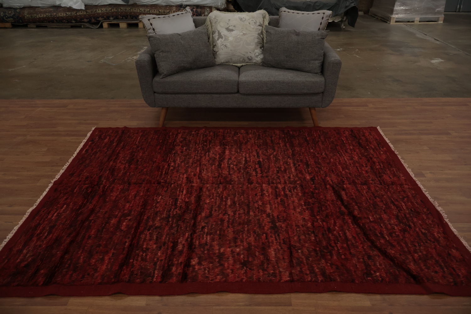 Striped Red Moroccan Oriental Area Rug 6x8