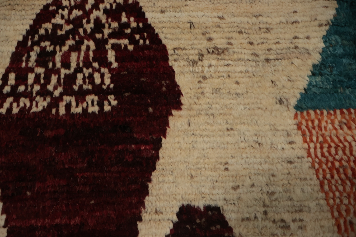Geometric Moroccan Wool Area Rug 6x9 with Earthy Tones and Patterns