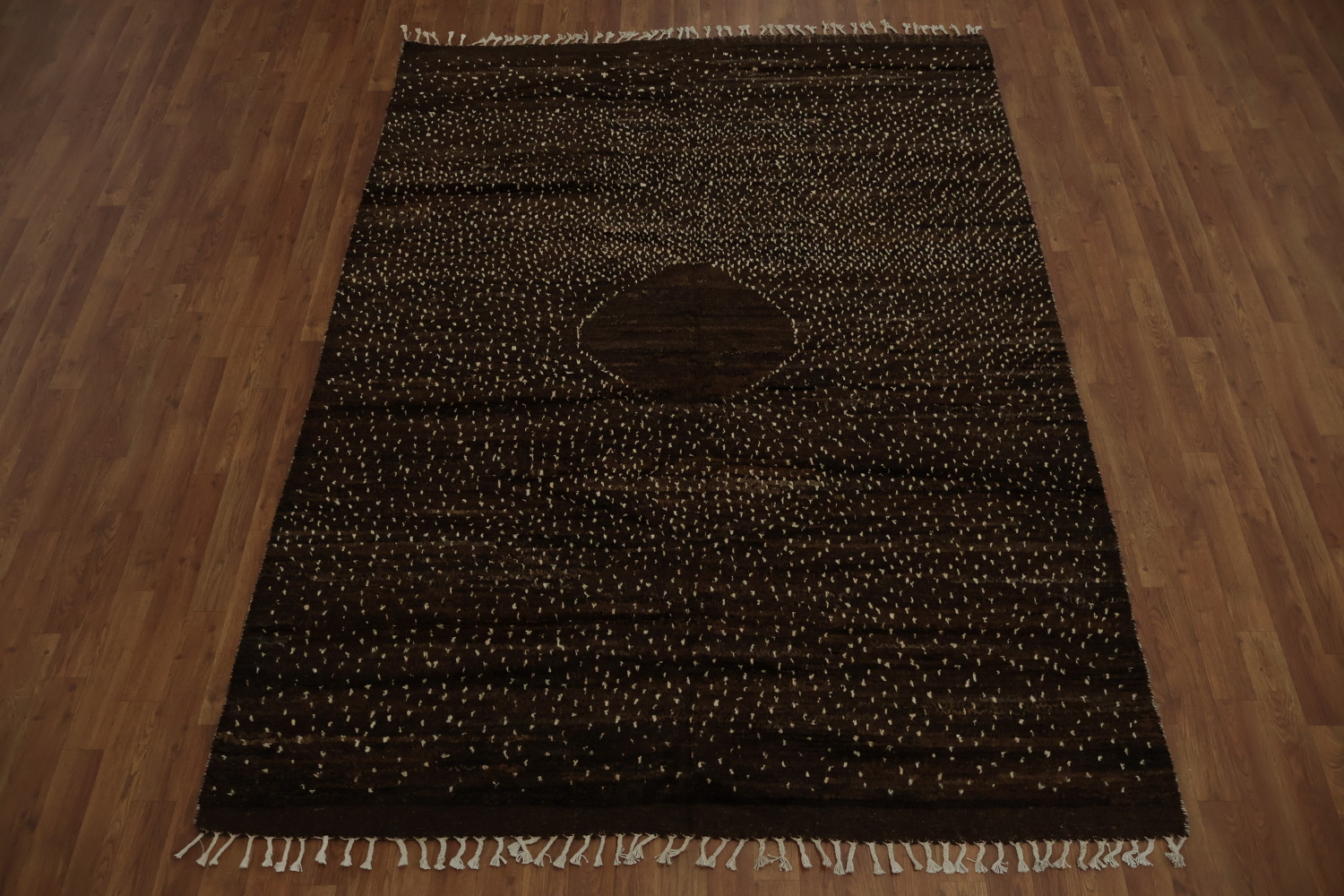 Brown Wool Moroccan Oriental Area Rug 6x8