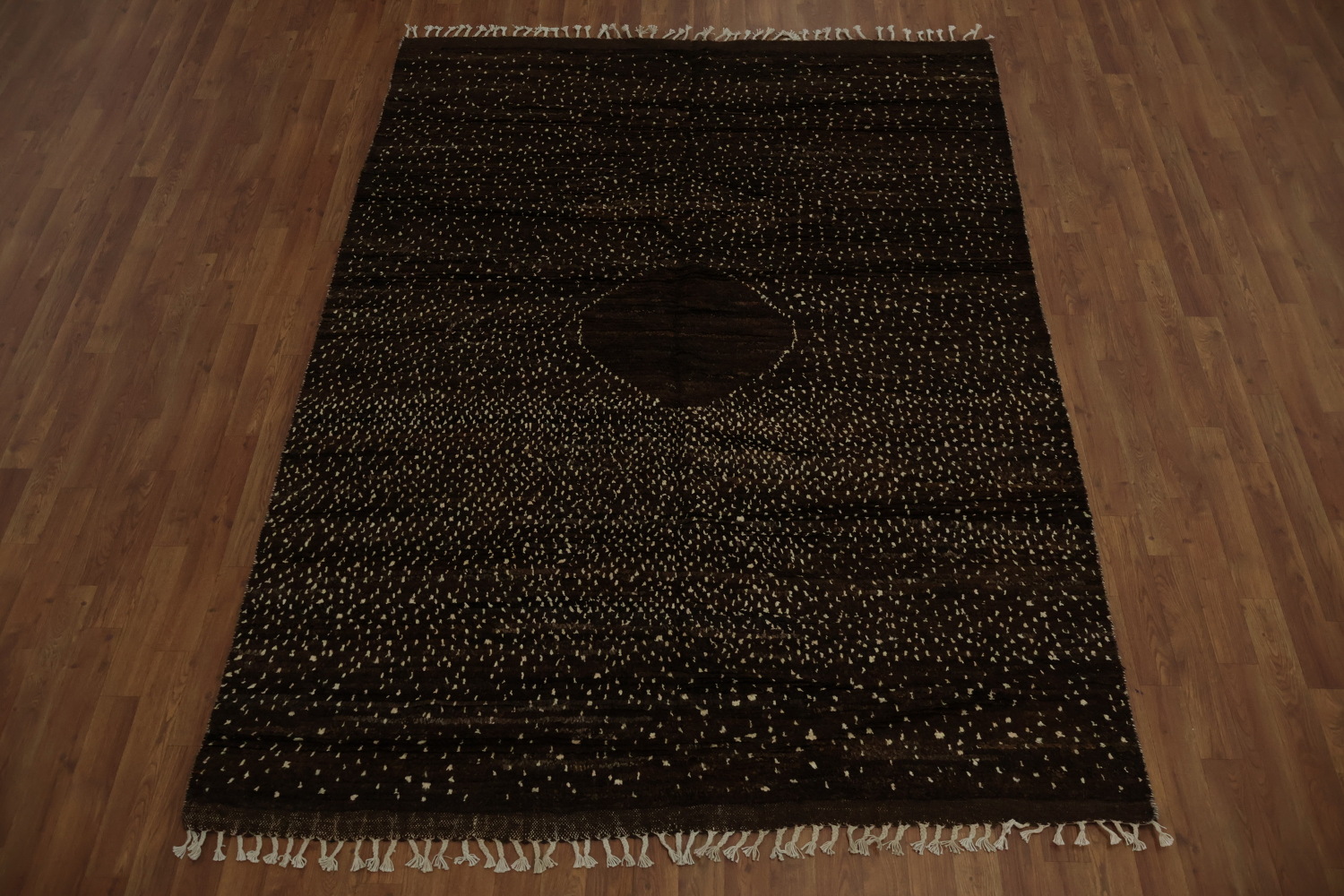 Brown Wool Moroccan Oriental Area Rug 6x8