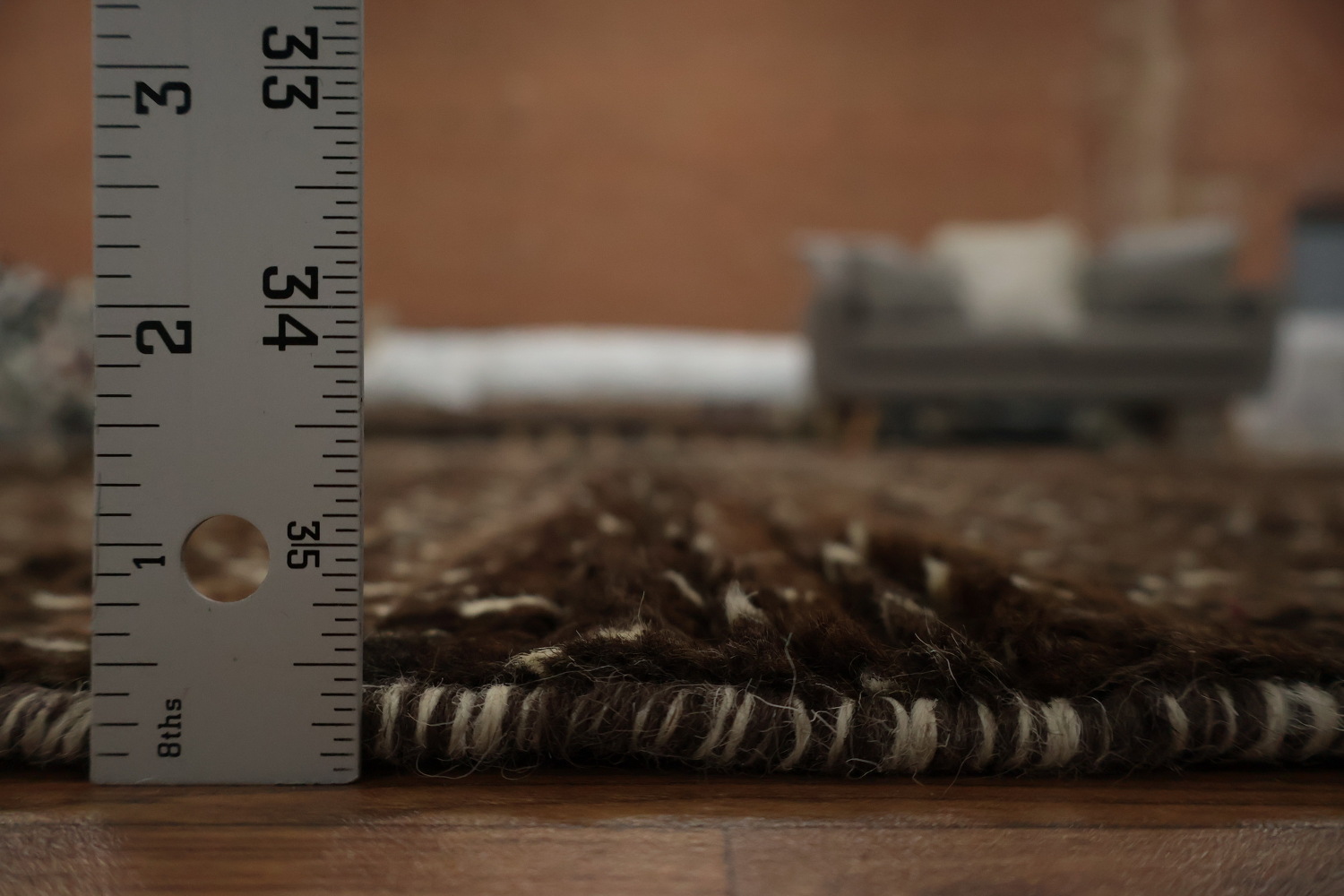 Brown Wool Moroccan Oriental Area Rug 6x8