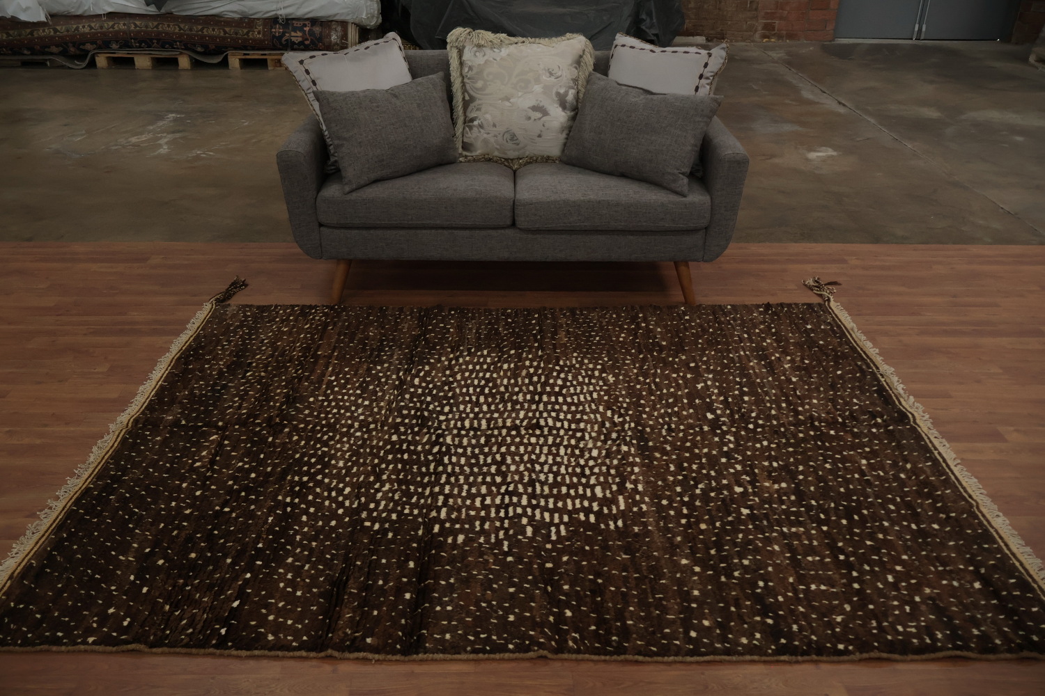 Premium Dark Brown Moroccan Area Rug 6x8 Offers Elegance and Warmth