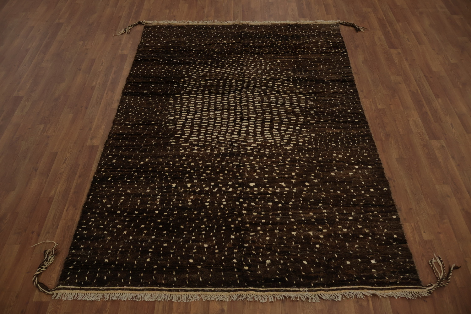 Premium Dark Brown Moroccan Area Rug 6x8 Offers Elegance and Warmth