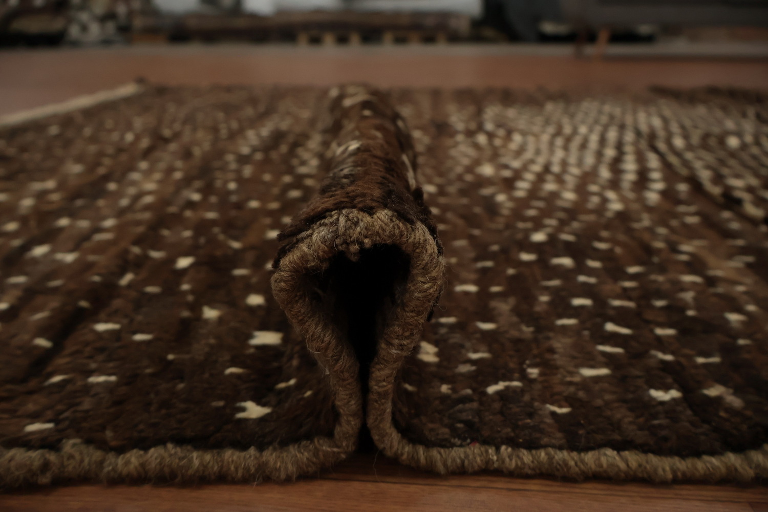 Premium Dark Brown Moroccan Area Rug 6x8 Offers Elegance and Warmth