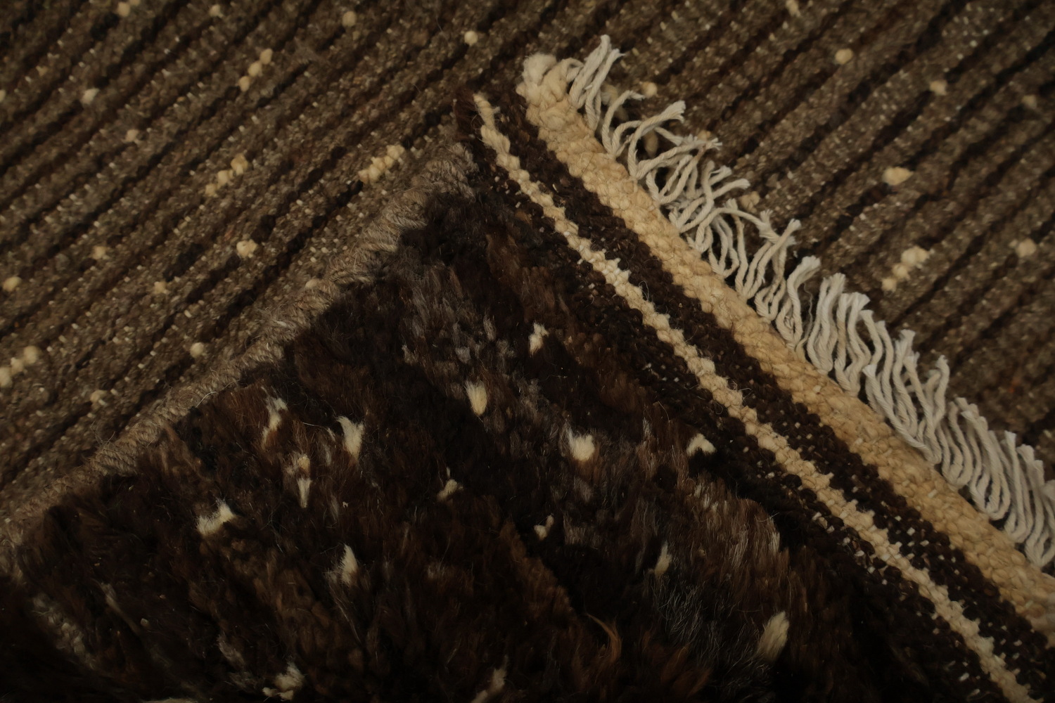 Premium Dark Brown Moroccan Area Rug 6x8 Offers Elegance and Warmth