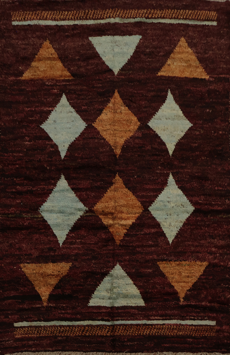 Artistic Moroccan Wool Area Rug 5x7 with Unique Colorful Geometry
