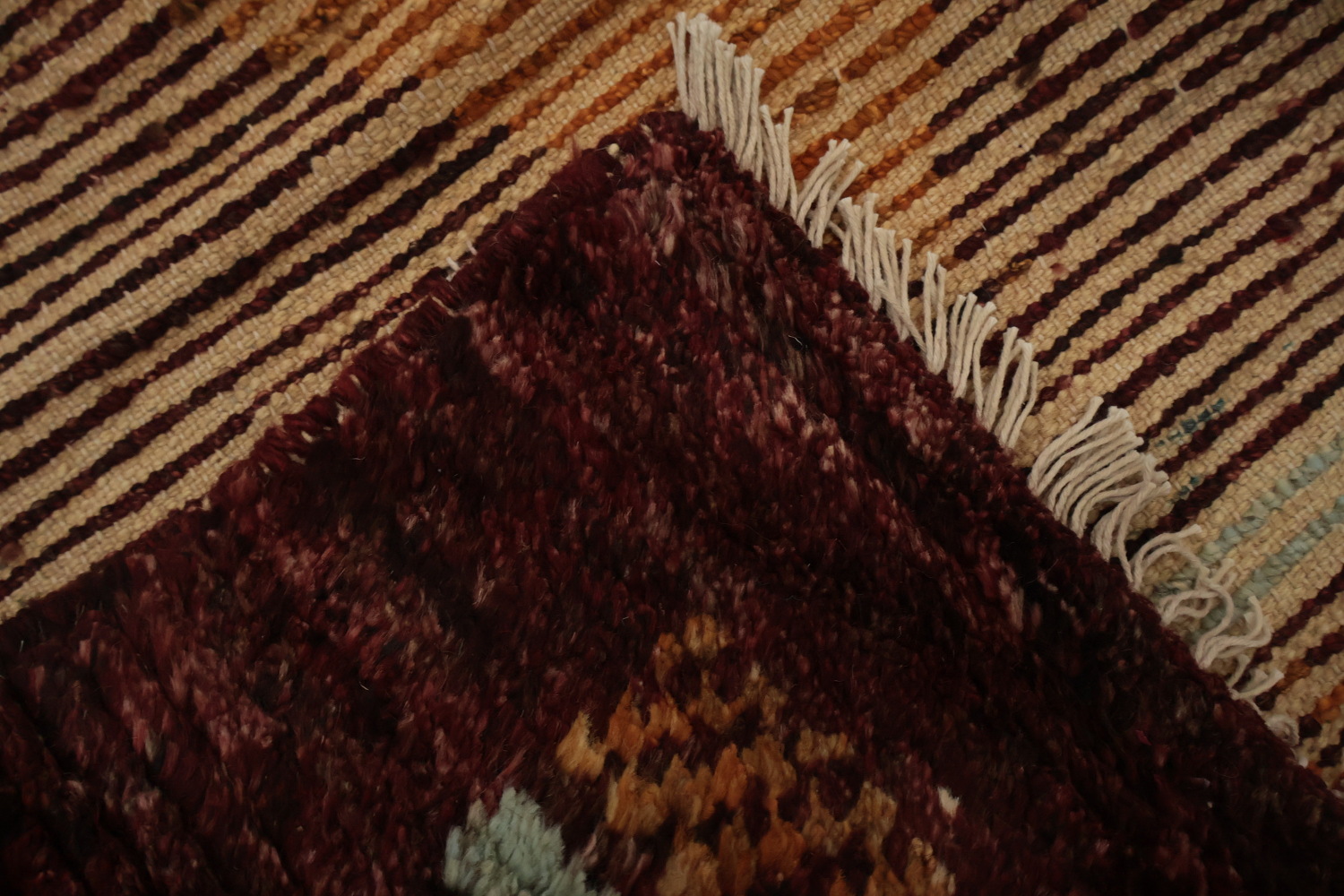 Artistic Moroccan Wool Area Rug 5x7 with Unique Colorful Geometry