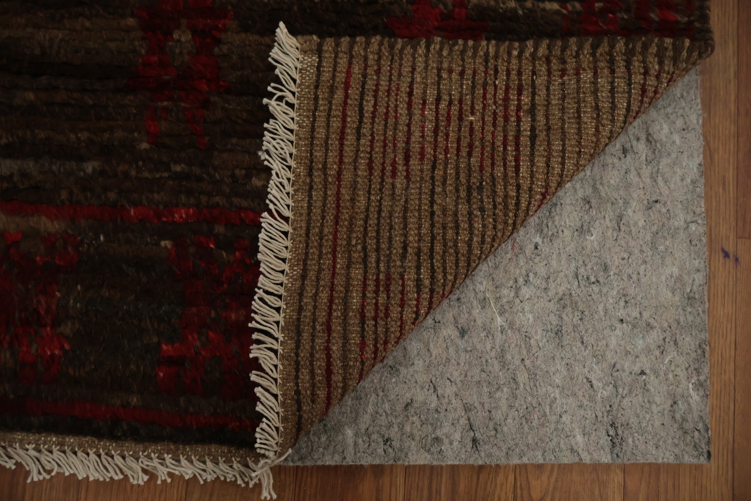 Brown and Red Crafted Moroccan Area Rug 6x8