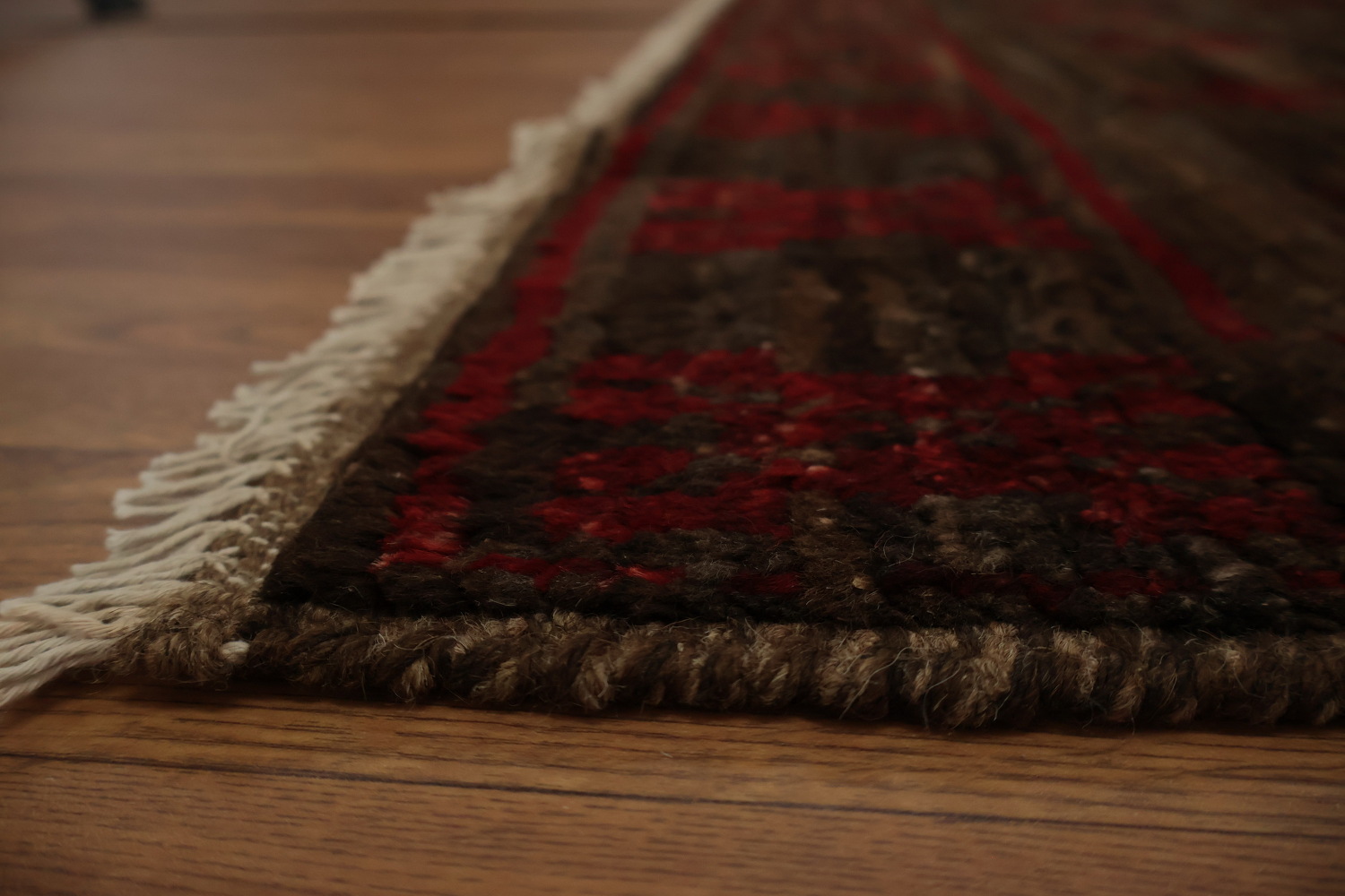 Brown and Red Crafted Moroccan Area Rug 6x8