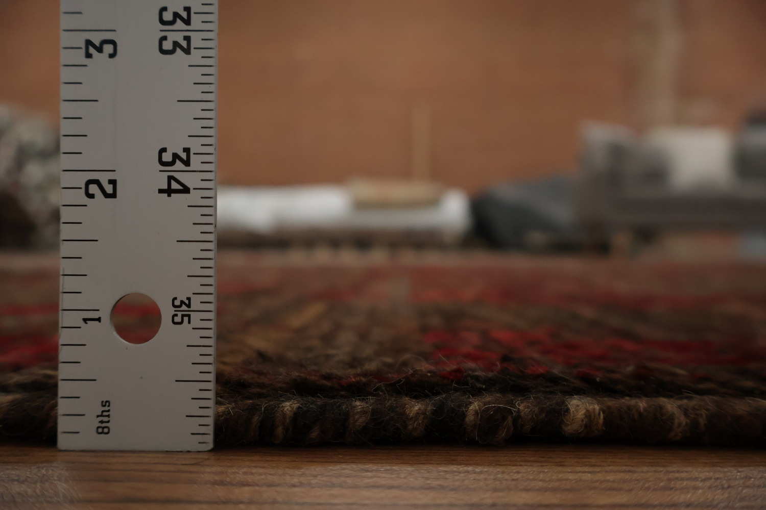 Brown and Red Crafted Moroccan Area Rug 6x8