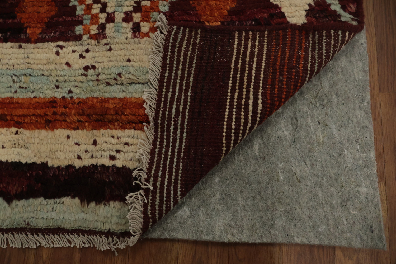 Ethnic Moroccan Area Rug 9x12 in Rich Red and Orange Shades