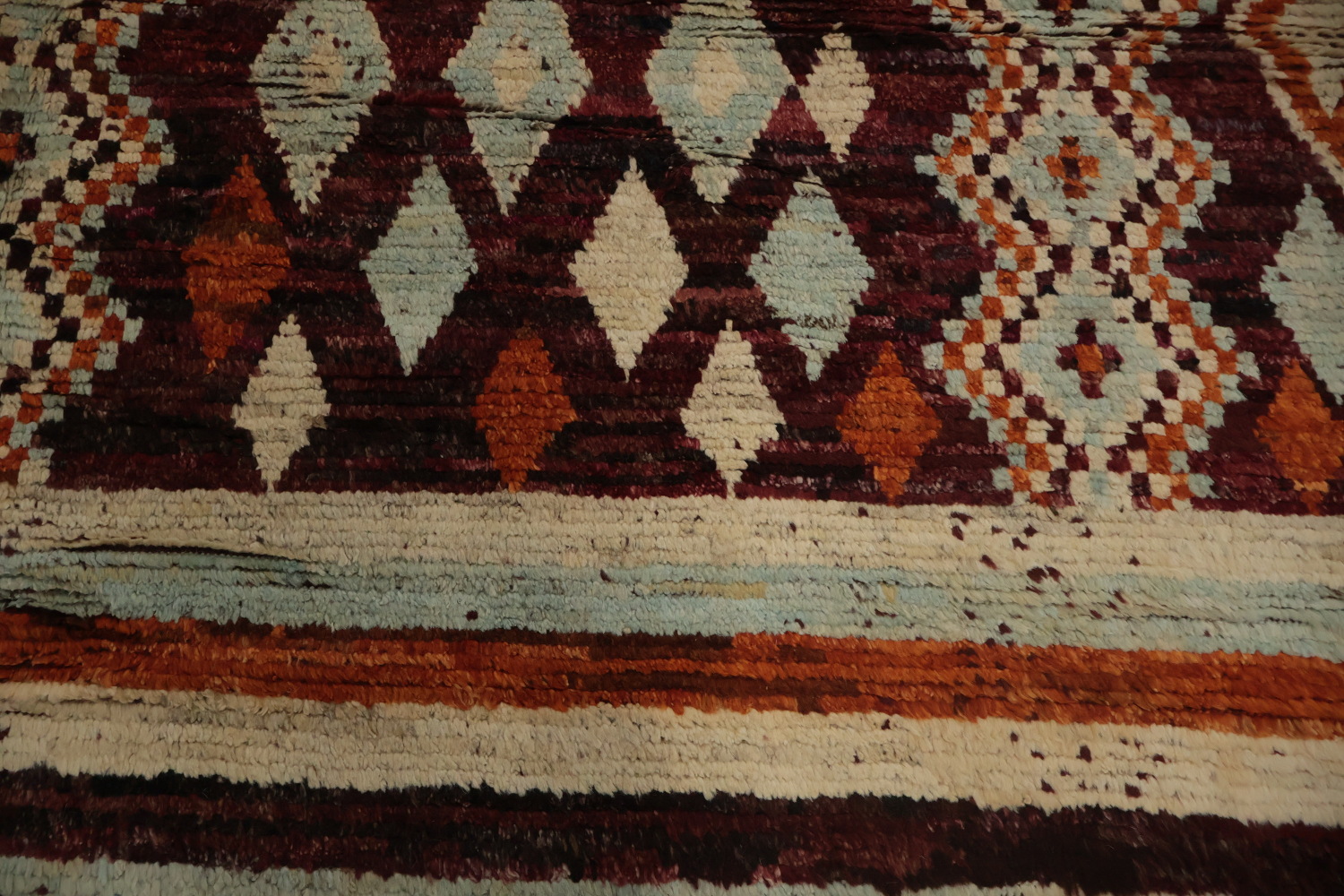 Ethnic Moroccan Area Rug 9x12 in Rich Red and Orange Shades