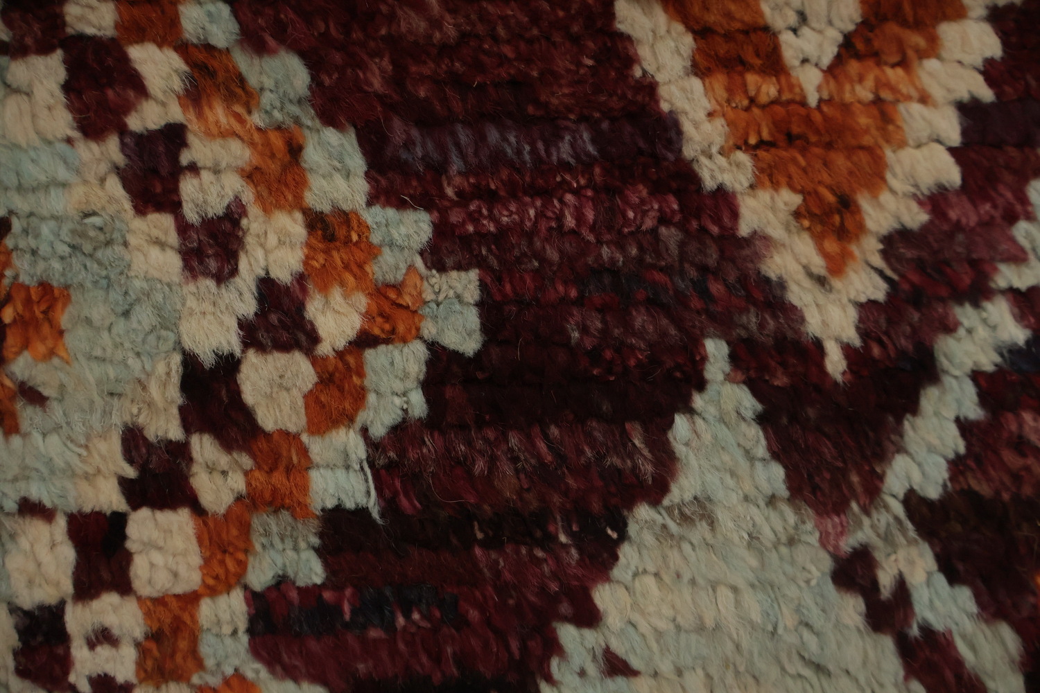 Ethnic Moroccan Area Rug 9x12 in Rich Red and Orange Shades