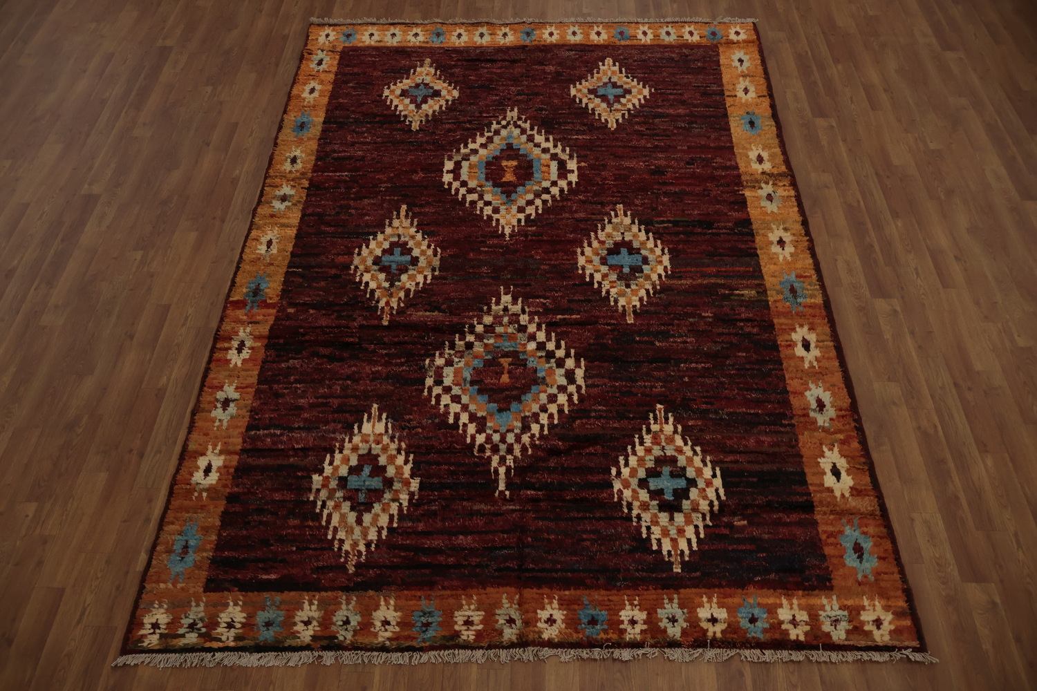 Elegant Moroccan Area Rug 7x10 Featuring Bold Colors and Shapes