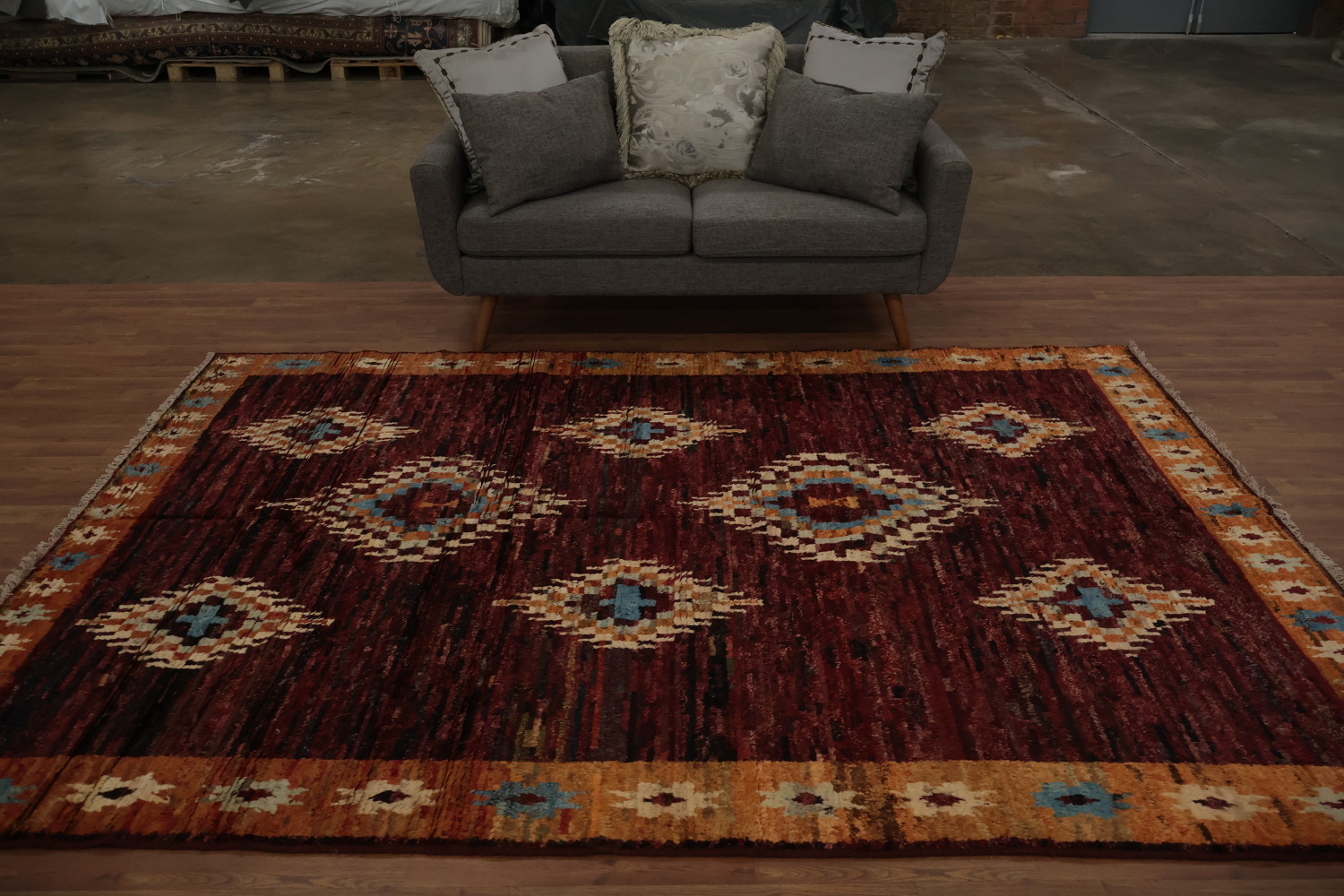 Elegant Moroccan Area Rug 7x10 Featuring Bold Colors and Shapes