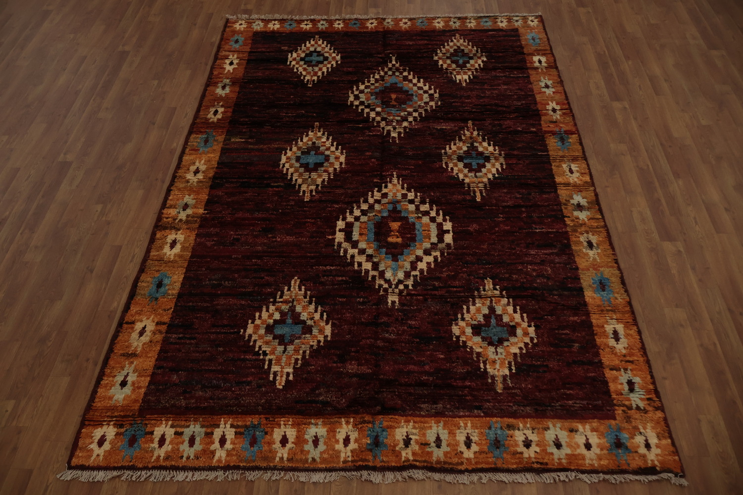 Elegant Moroccan Area Rug 7x10 Featuring Bold Colors and Shapes