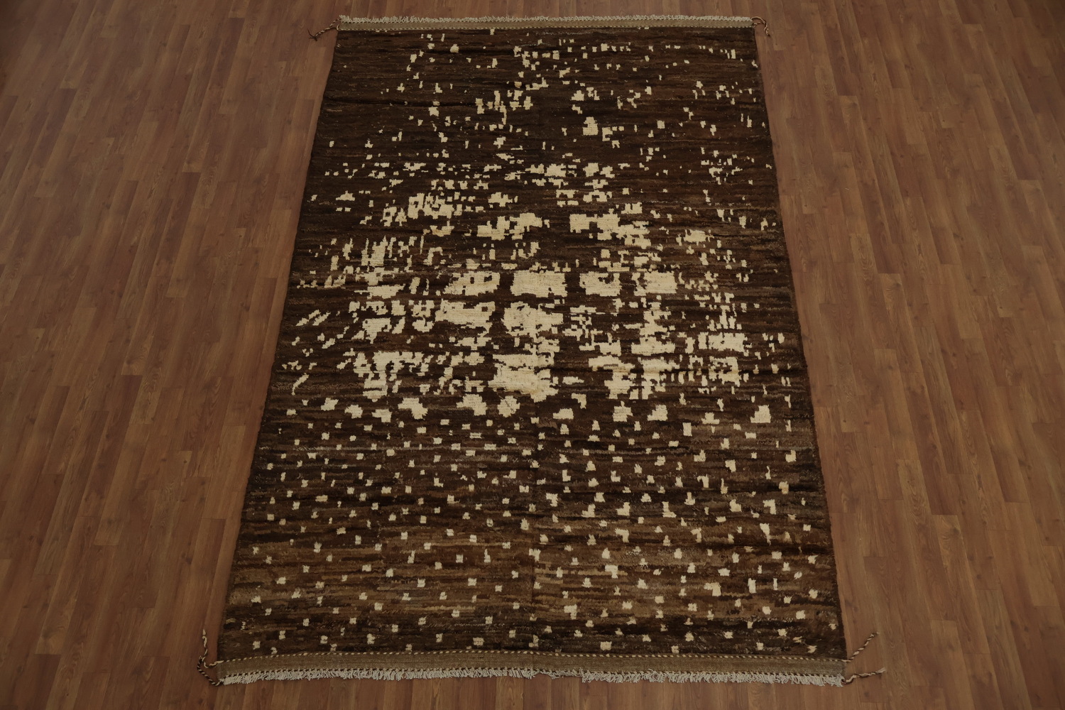Brown Wool Moroccan Area Rug 6x10