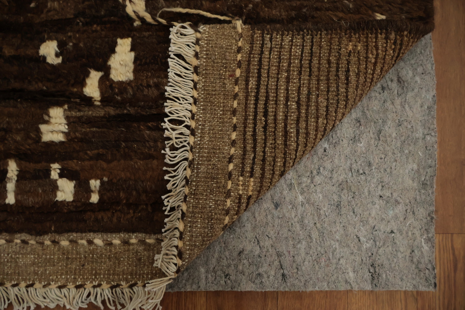 Brown Wool Moroccan Area Rug 6x10