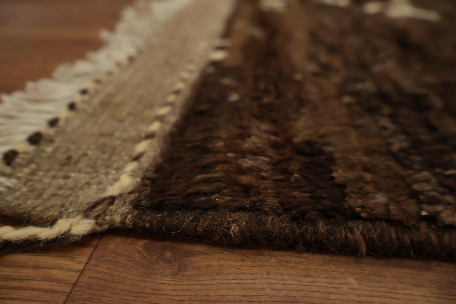 Brown Wool Moroccan Area Rug 6x10
