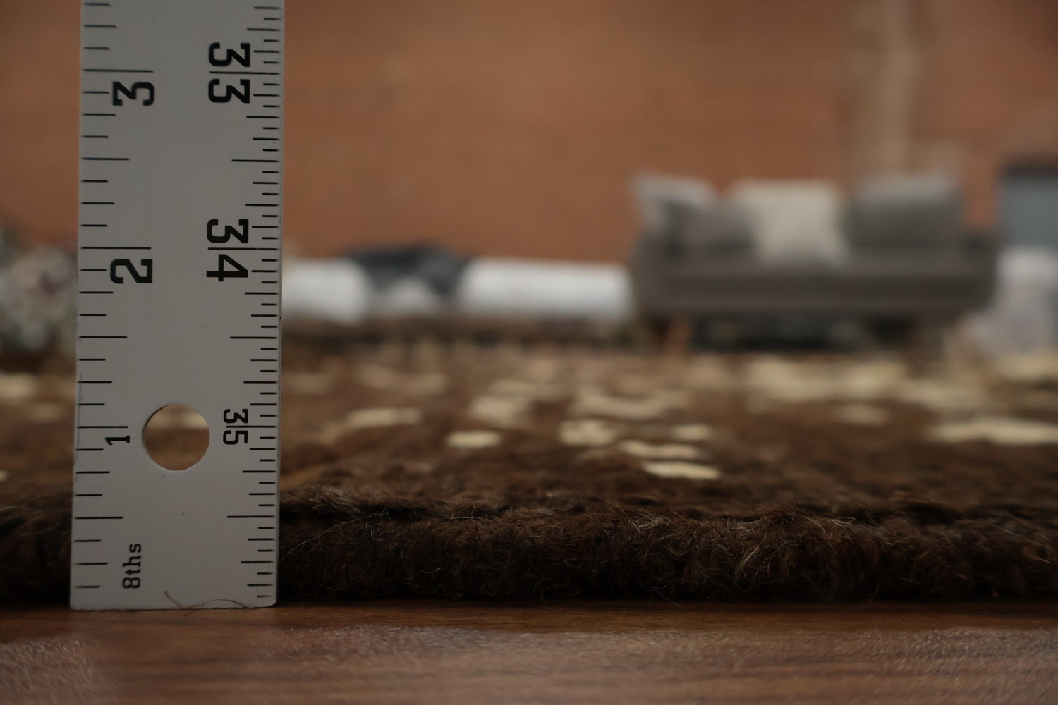 Brown Wool Moroccan Area Rug 6x10