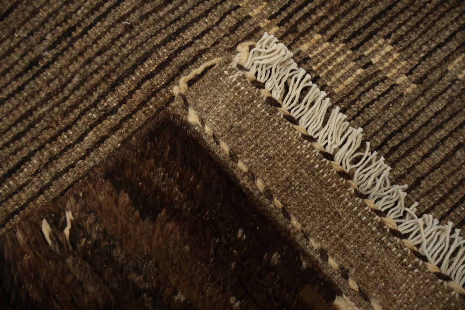 Brown Wool Moroccan Area Rug 6x10