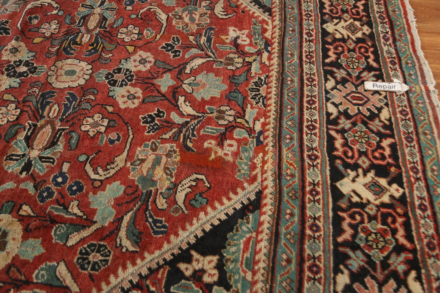 Antique Vegetable Dye Mahal Persian Large Rug 10x17