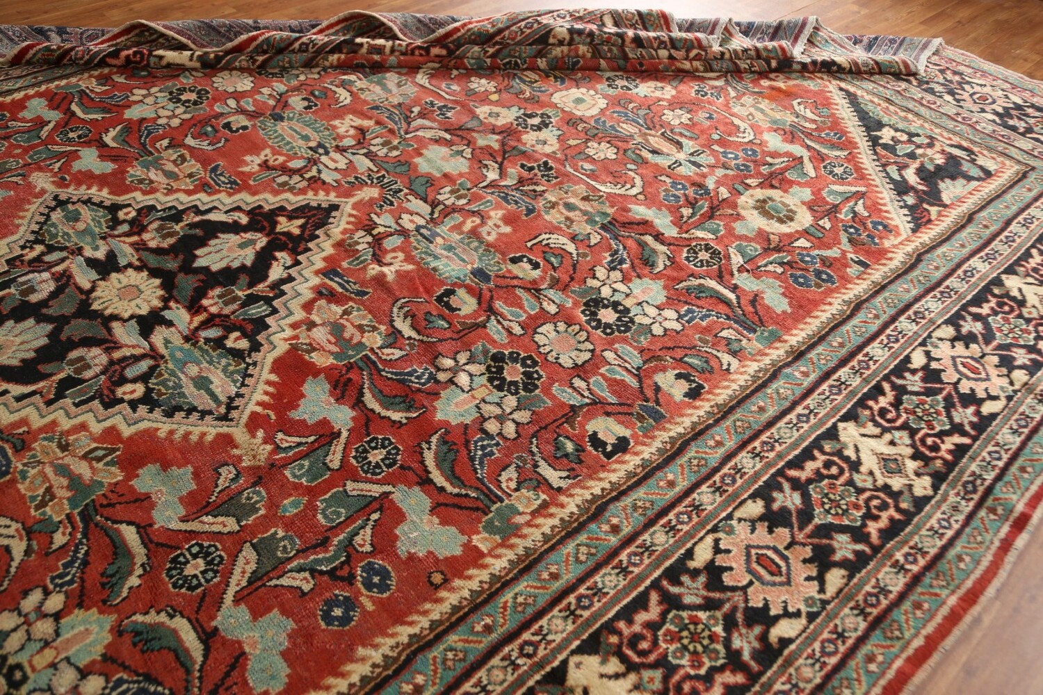 Antique Vegetable Dye Mahal Persian Large Rug 10x17