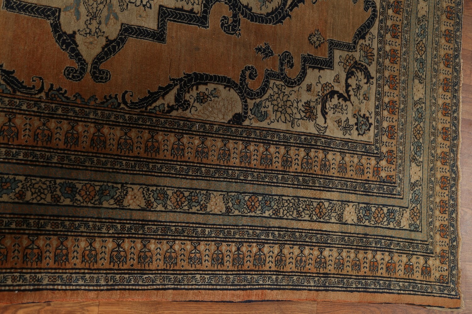 Pre-1900 Antique Vegetable Dye Tabriz Haj Jalili Persian Rug 4x6