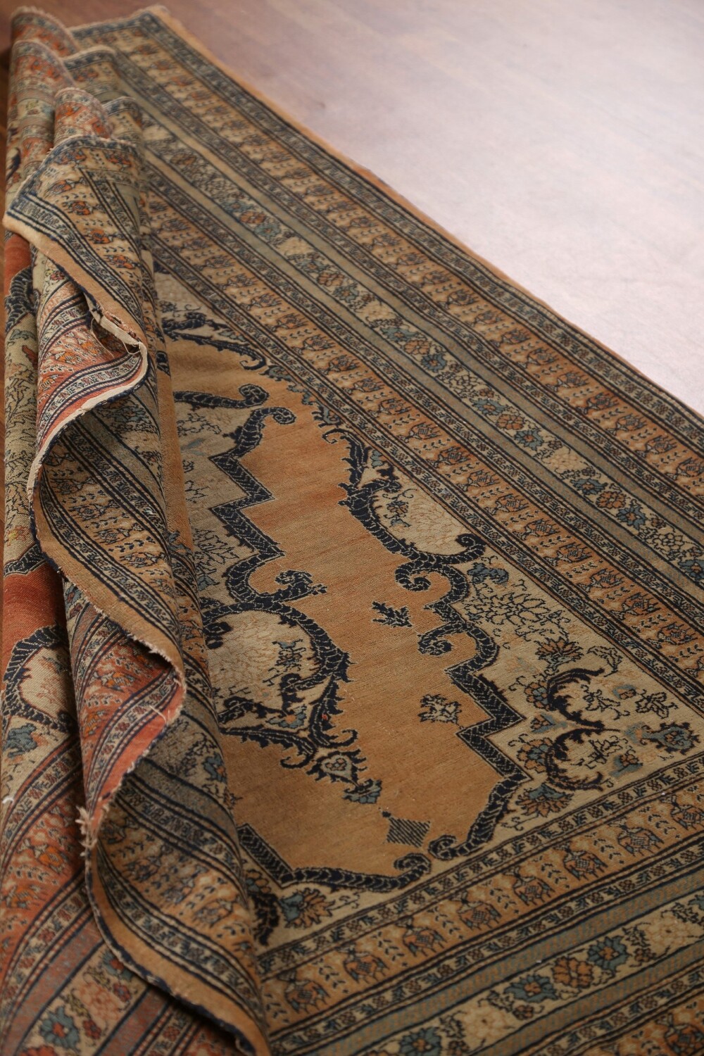 Pre-1900 Antique Vegetable Dye Tabriz Haj Jalili Persian Rug 4x6