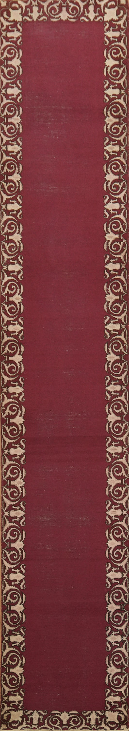 Vintage Bordered Tabriz Runner Rug 3x15