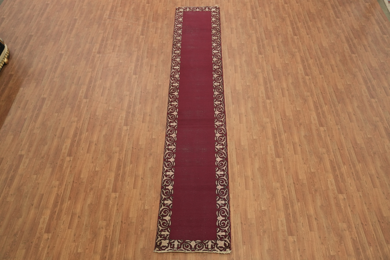 Vintage Bordered Tabriz Runner Rug 3x15