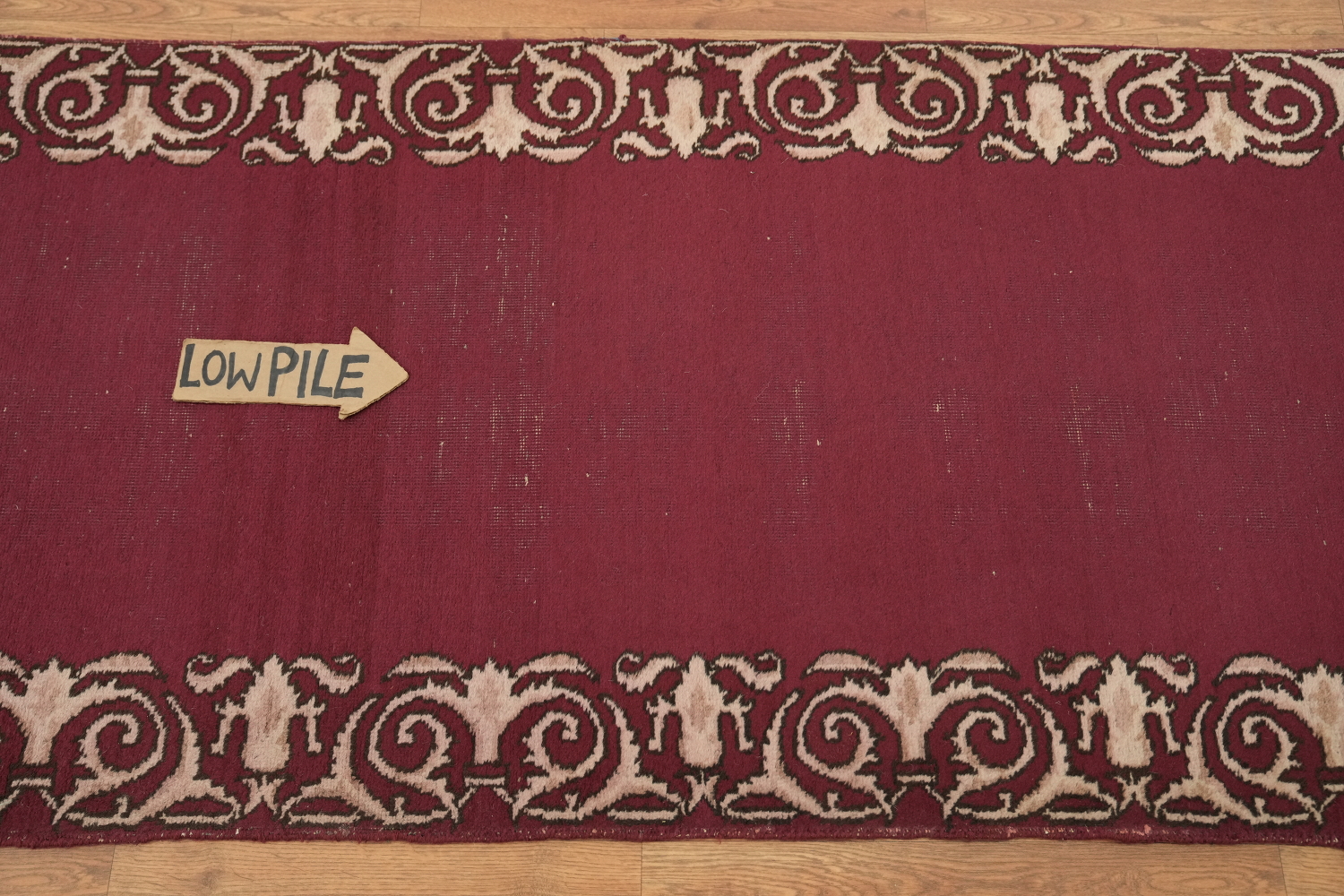 Vintage Bordered Tabriz Runner Rug 3x15
