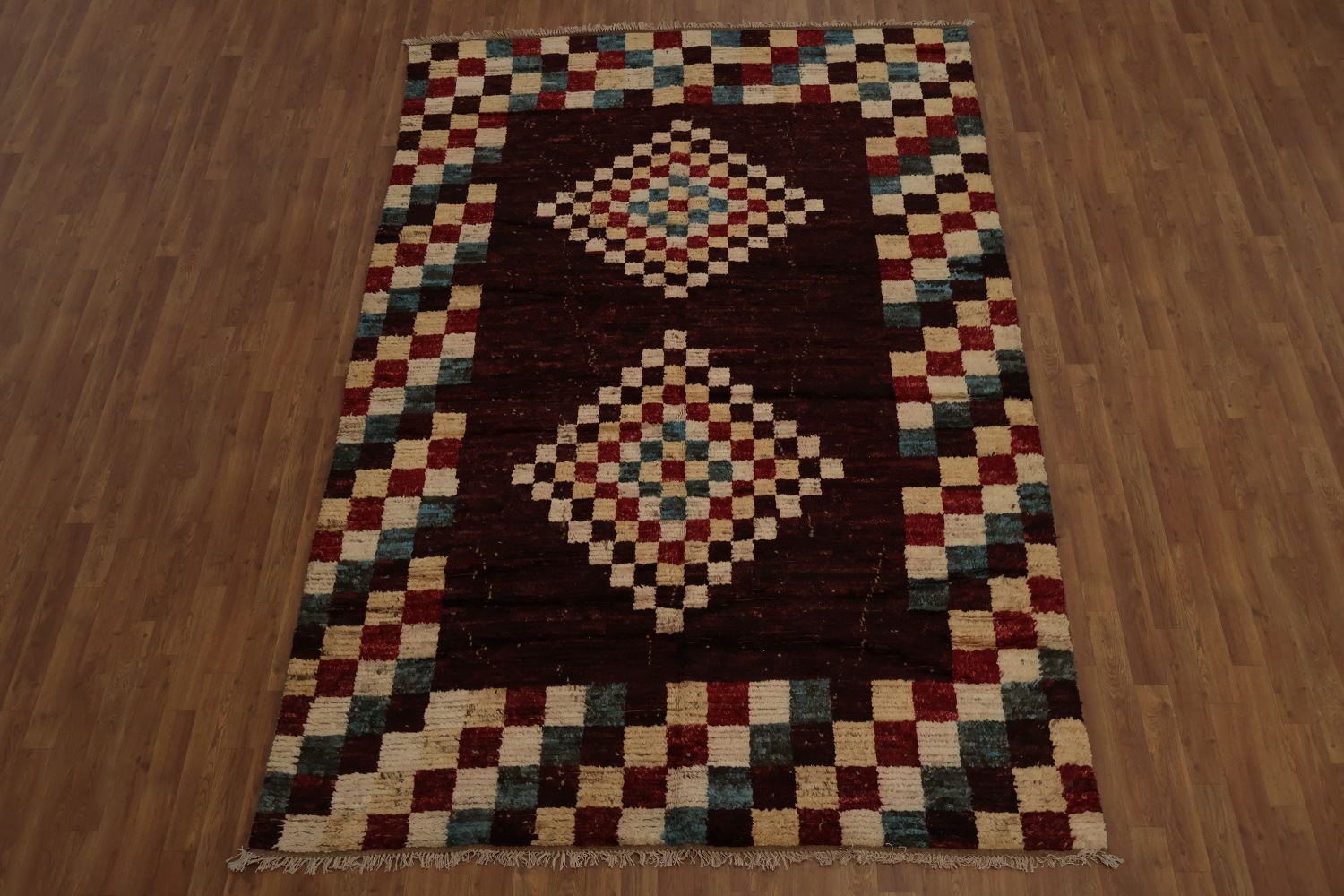 Checkered Moroccan Oriental Area Rug 7x10